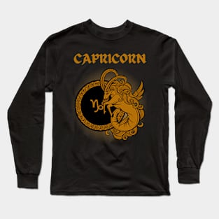 Capricorn Goat Gothic Style Long Sleeve T-Shirt